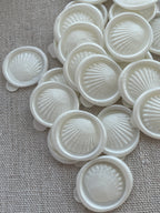 Sea shell - Self adhesive wax seals - 35 pcs