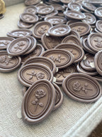 3D Rose - oval self adhesive wax seals - 35 pcs