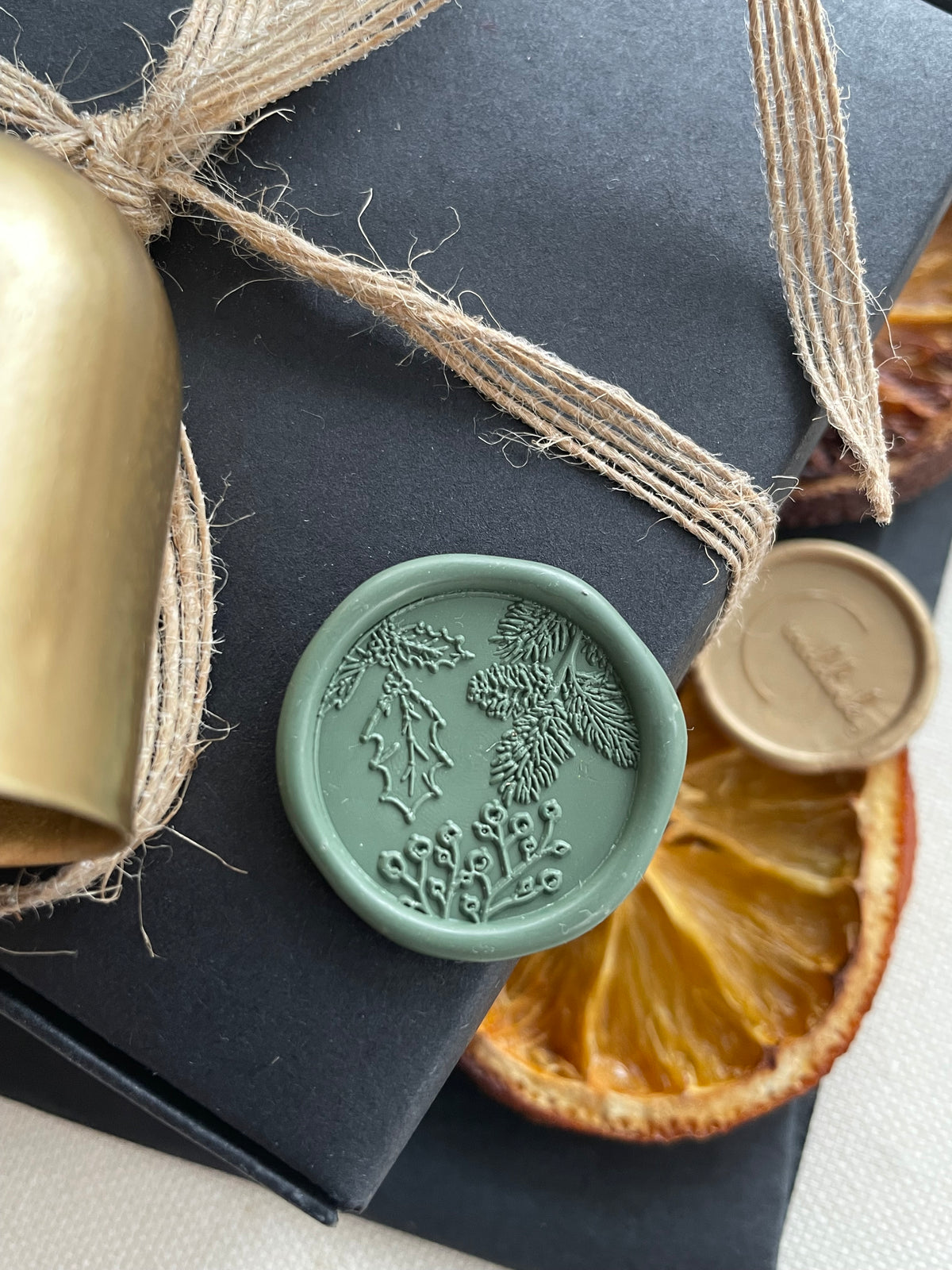 Christmas greenery wax seal stamp