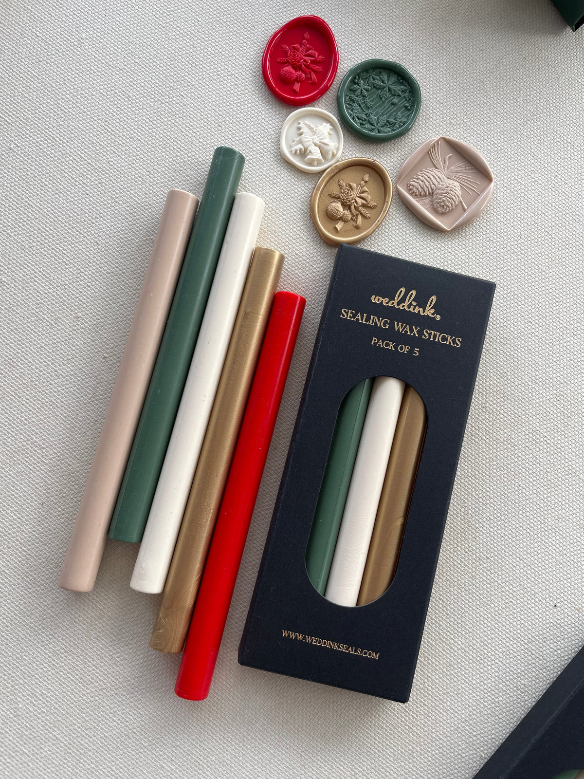 Christmas sealing wax sticks/ Festive colors wax sticks/ pack of 5/ Christmas wax sticks