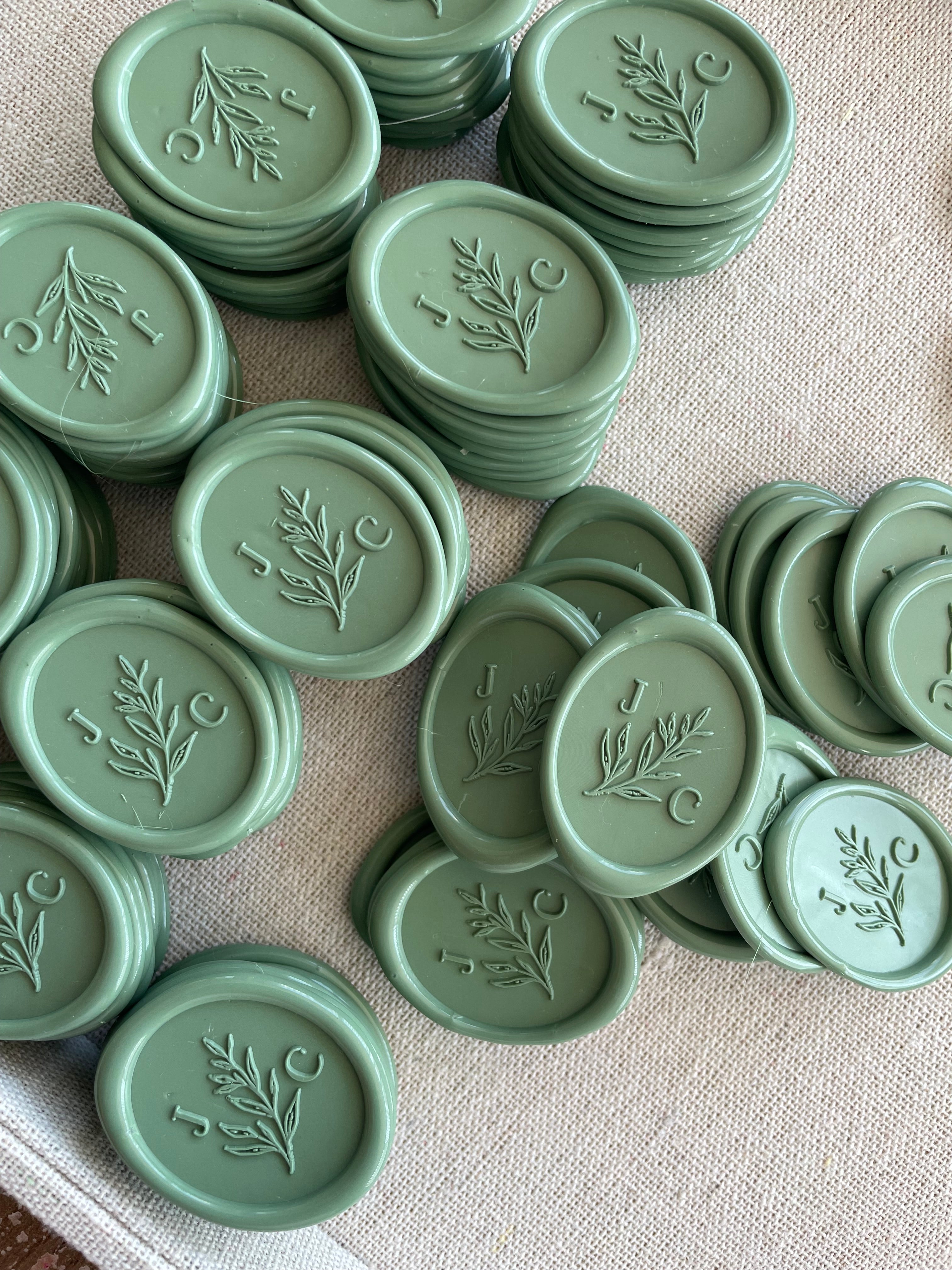 Semi Custom wedding monogram oval Wax Seals with your design - 35 pcs