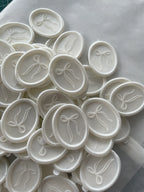 Pearl White wax seals with bow design for wedding invitations