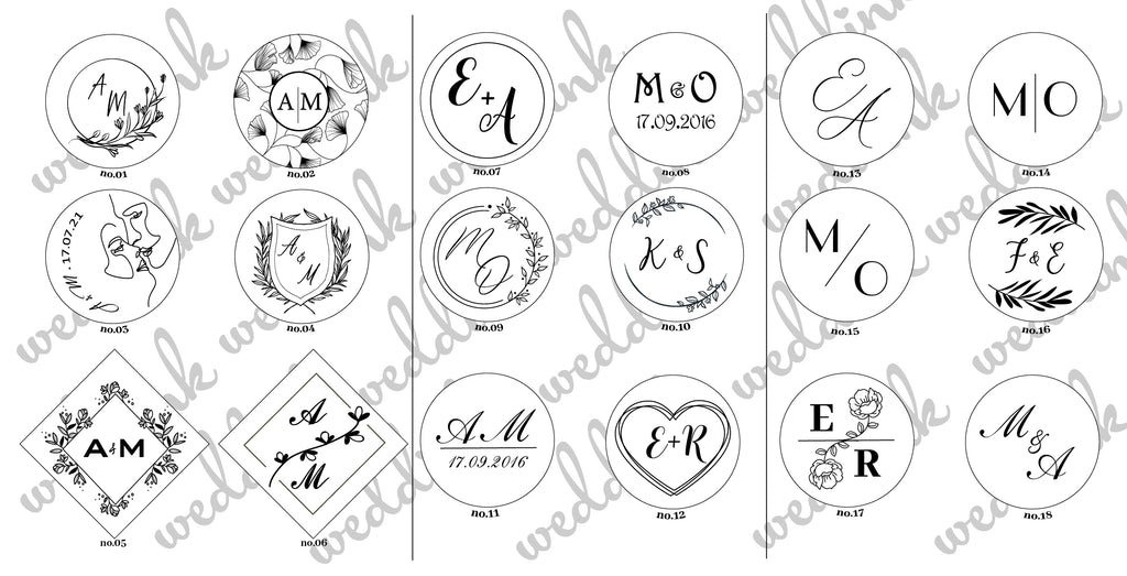 Sceau de cire monogrammé pour mariage
