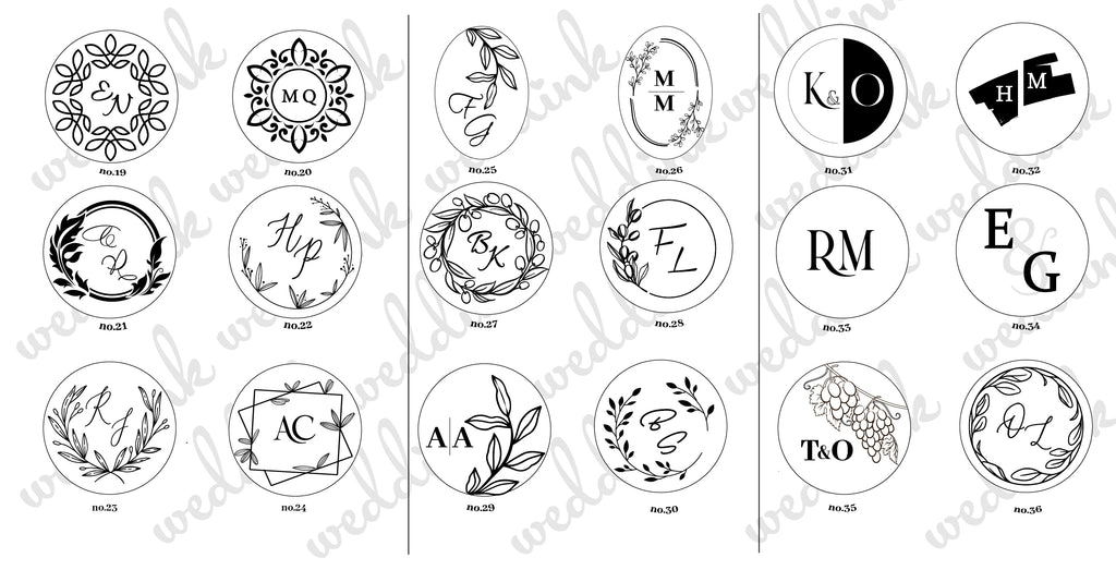 Sceau de cire monogrammé pour mariage