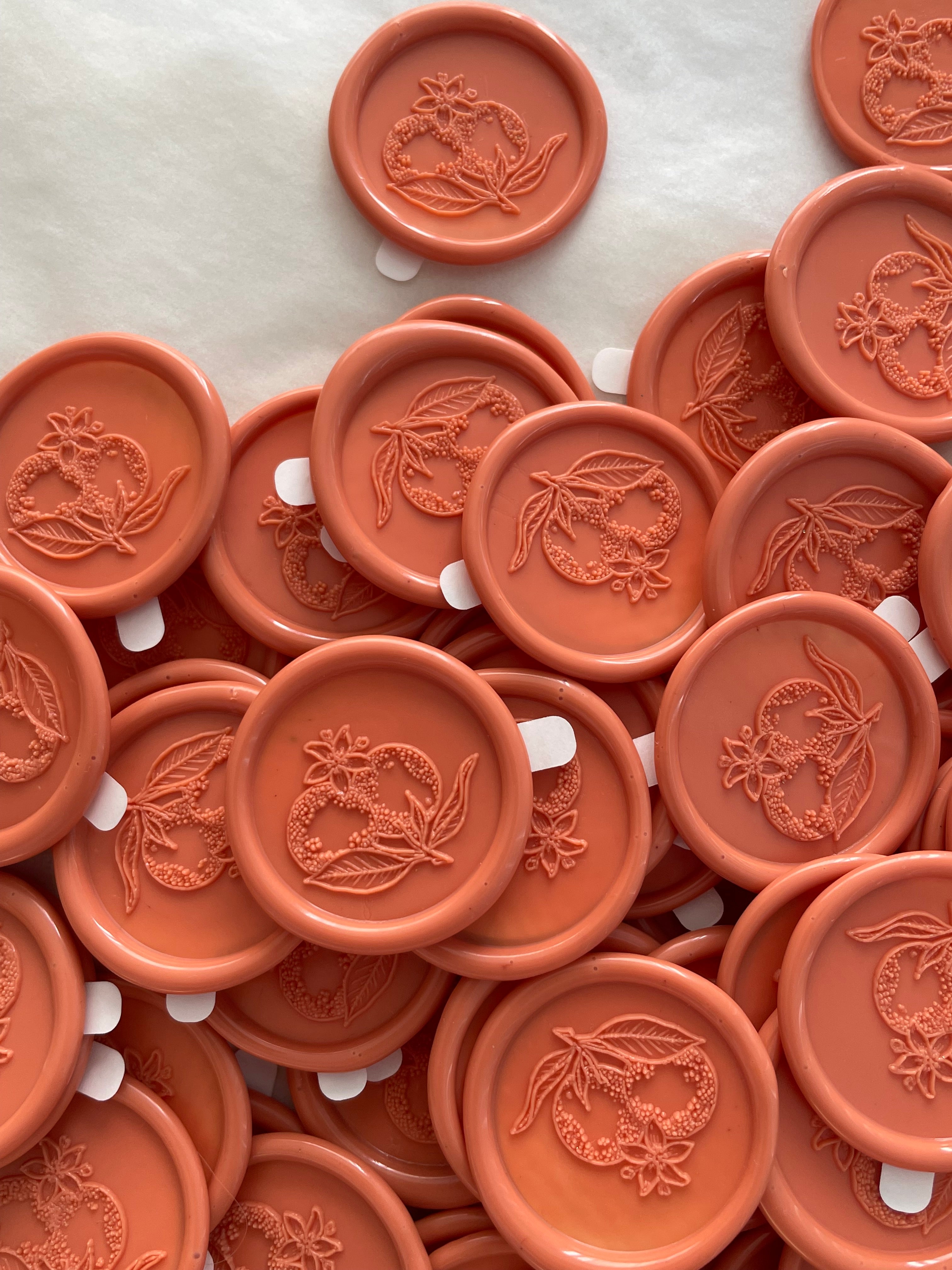 Oranges - self adhesive wax seals - 35 pcs