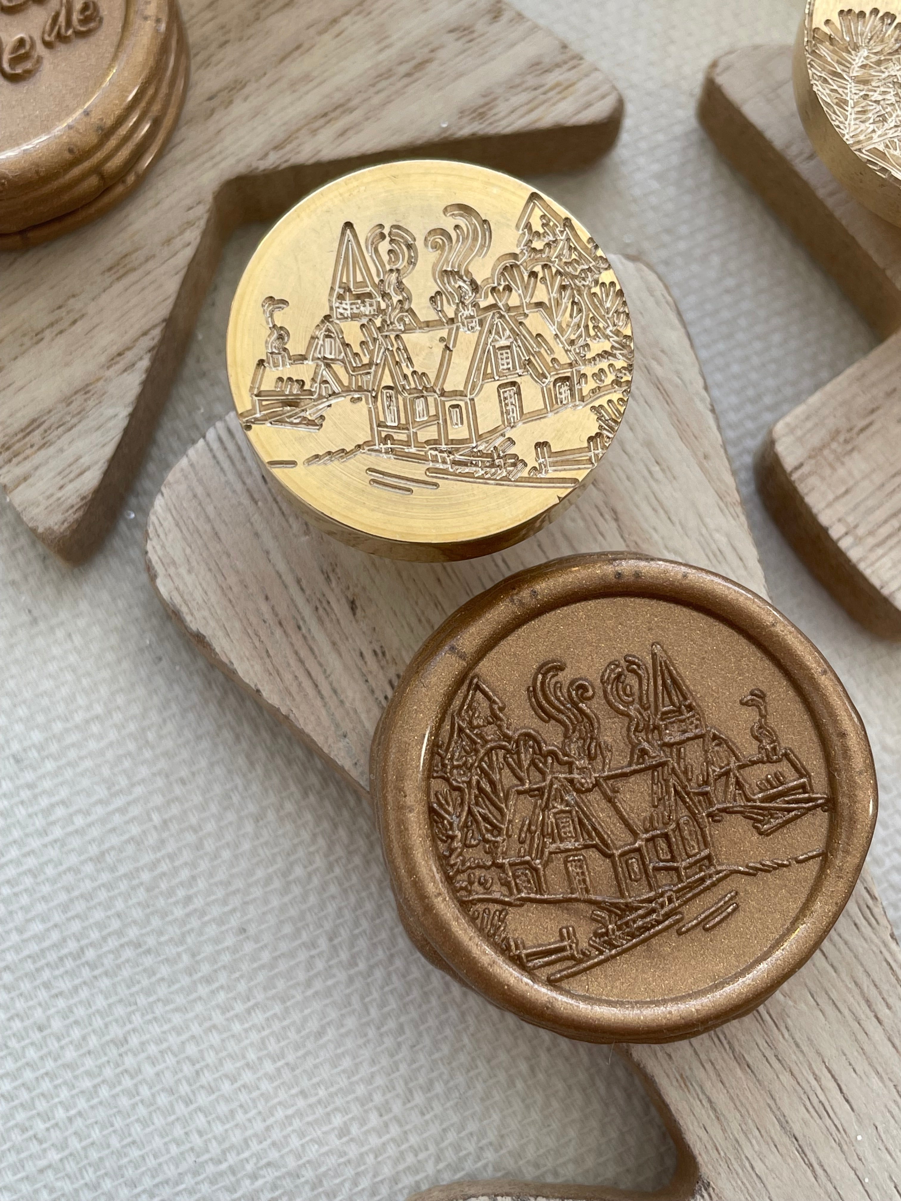 Ville gelée - Tampon de cire de Noël