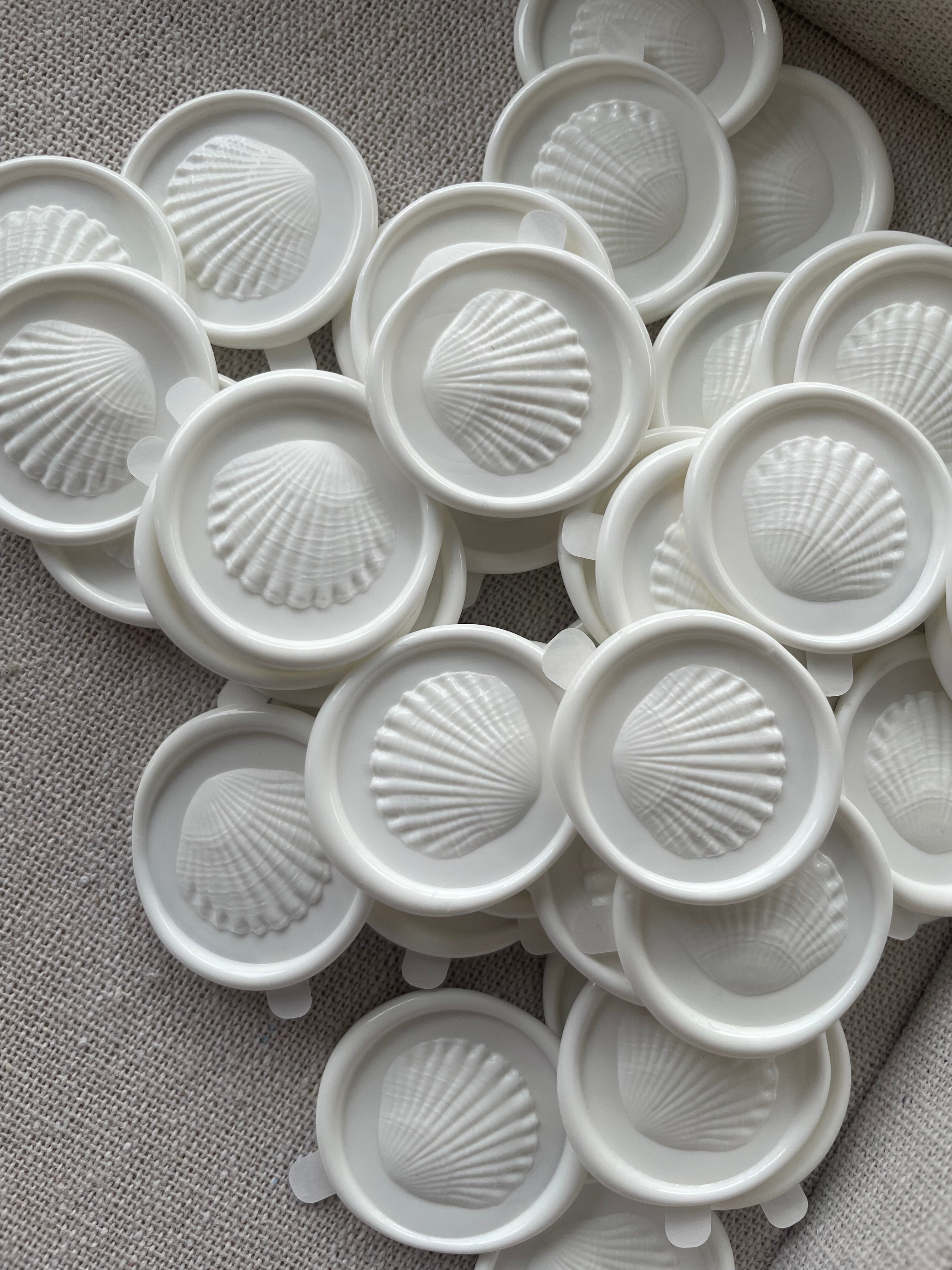 Sea shell - Self adhesive wax seals - 35 pcs