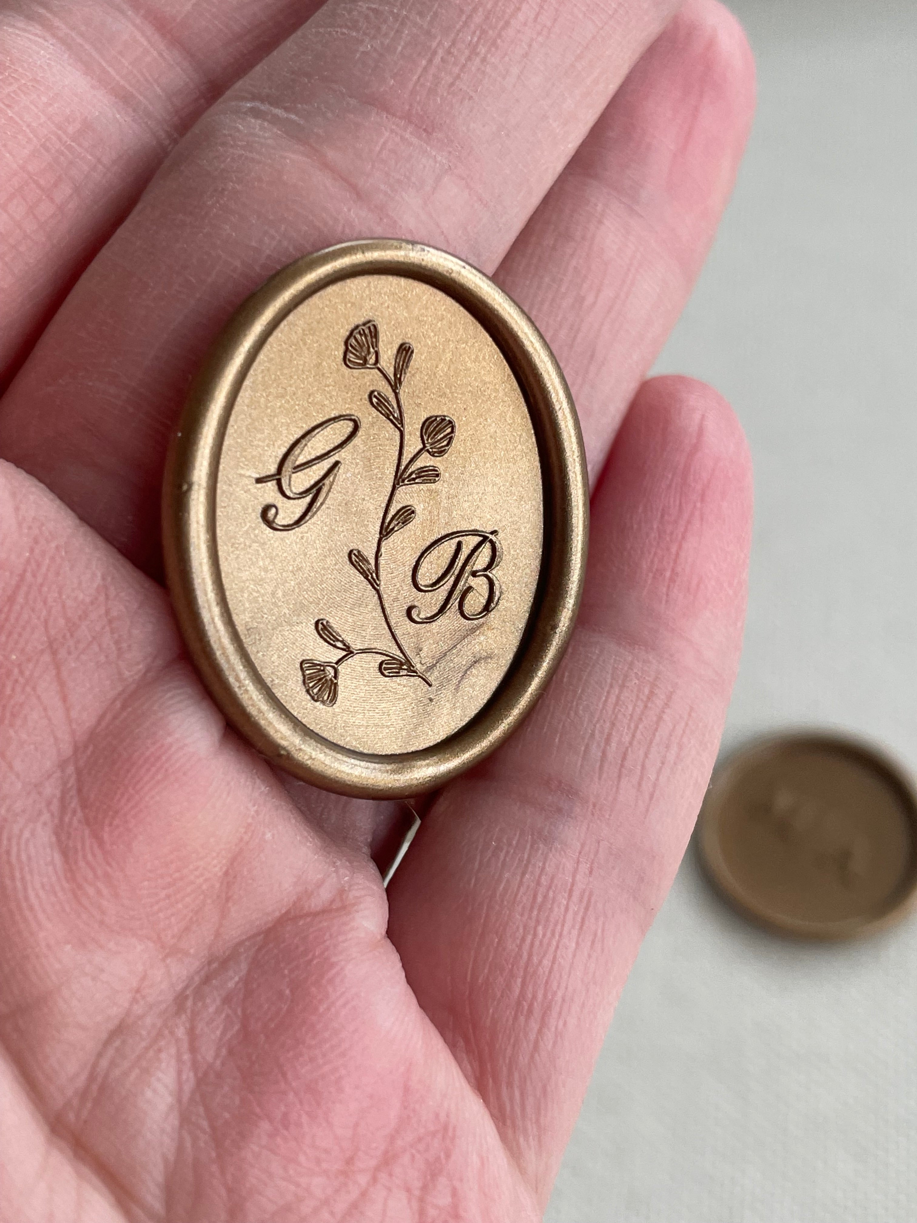 Semi Custom wedding monogram oval Wax Seals with your design - 35 pcs