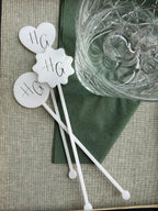 Custom Laser Cut Acrylic Drink Stirrers – Personalized Initials, Wedding Barware