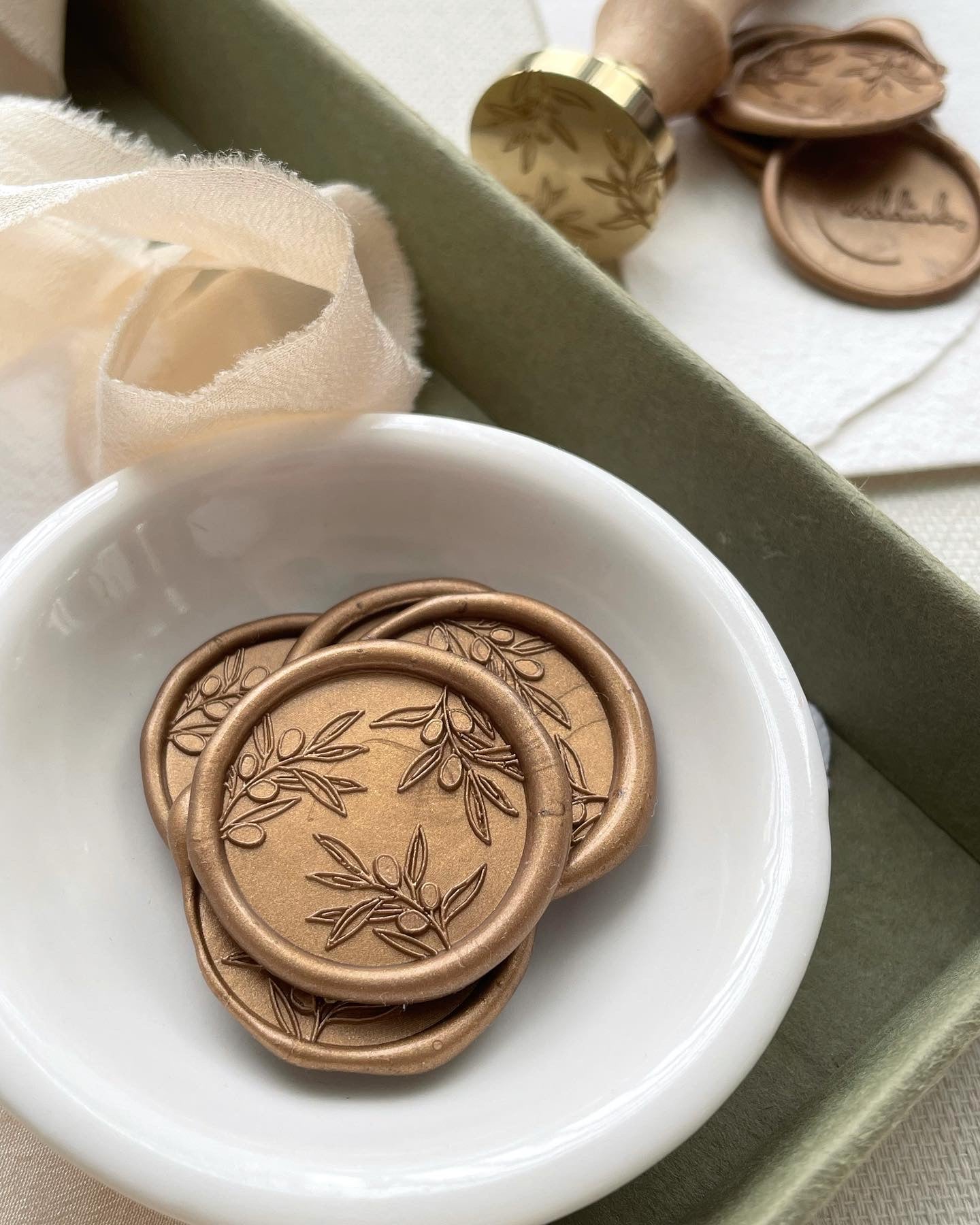 Branches d'olivier - sceau de cire