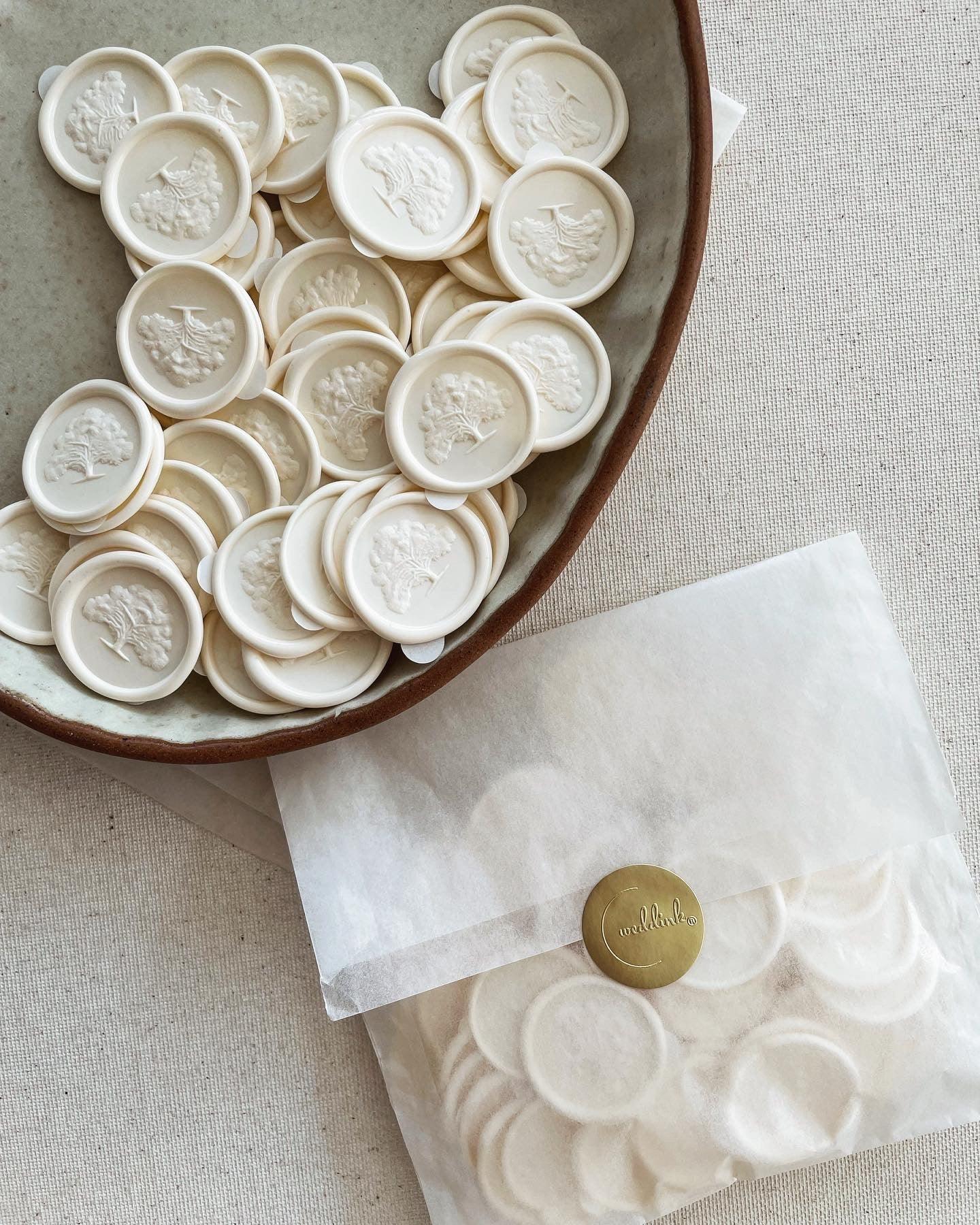 3D Oak tree - Self adhesive wax seals - 35 pcs