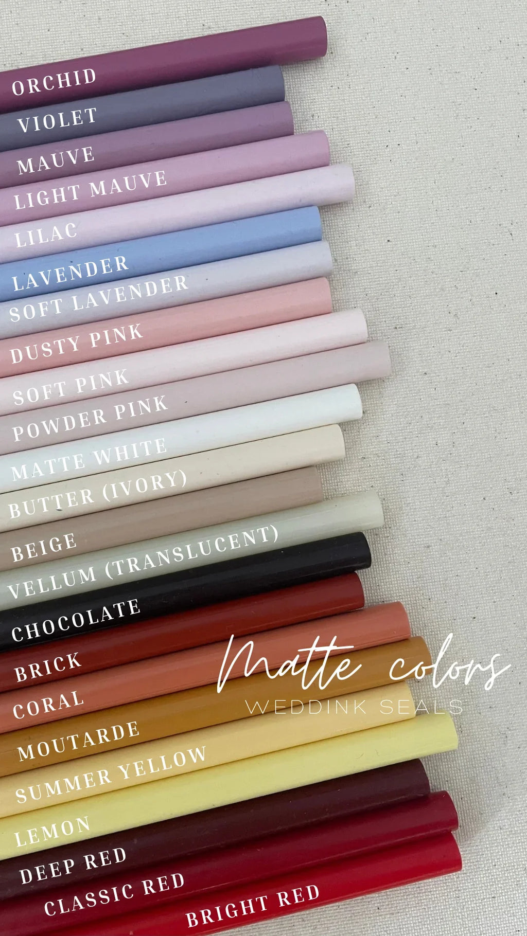 Matte wax sticks for wedding envelopes