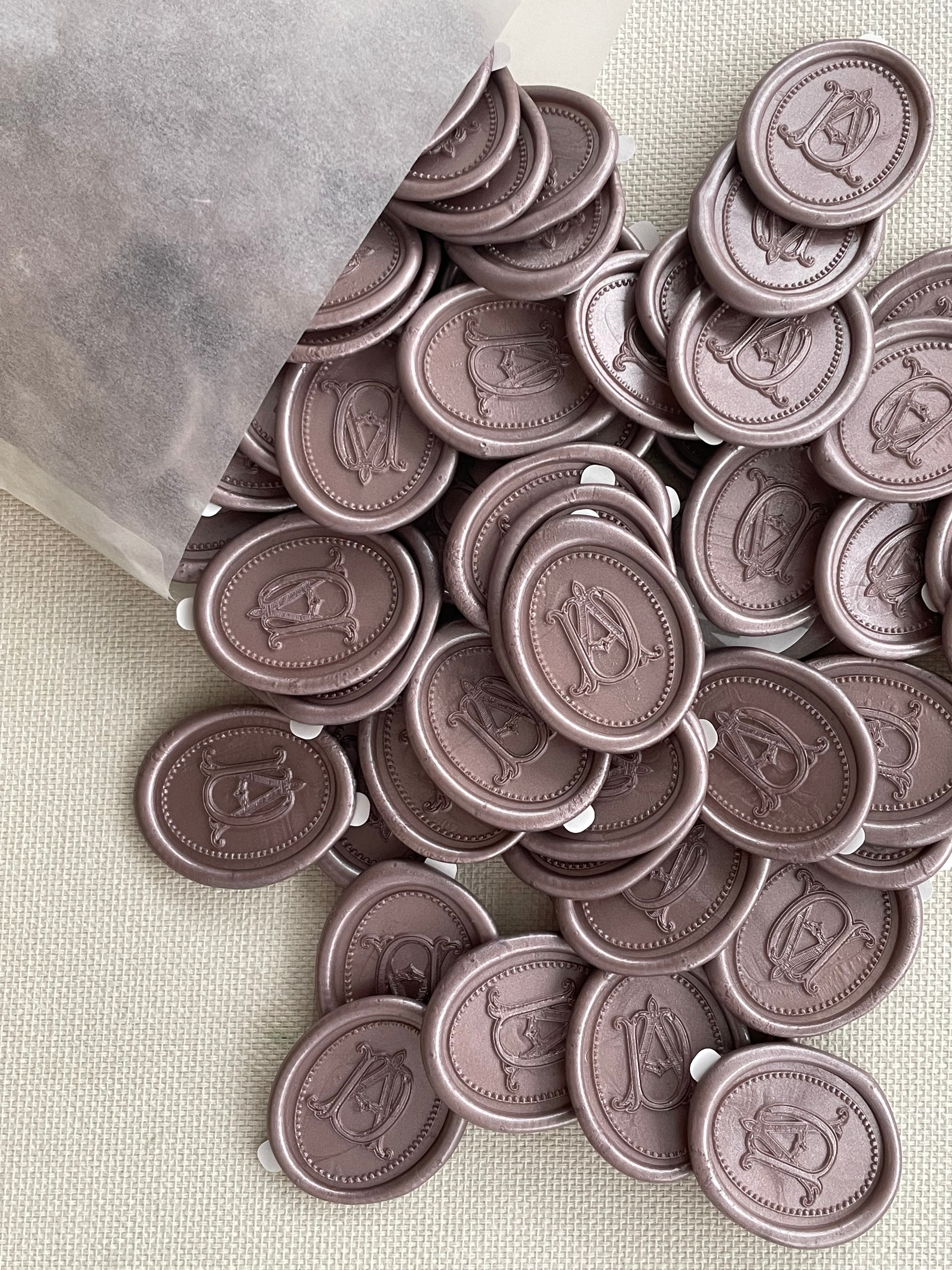 Sceaux de cire personnalisés avec votre motif (25 mm) - 35 pièces