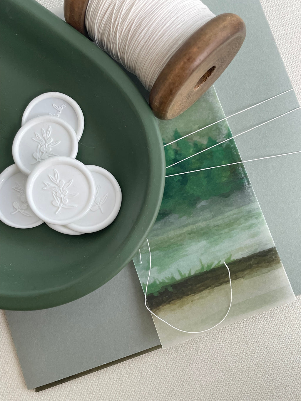 Feuille d'olivier - Sceaux de cire autocollants - 35 pièces