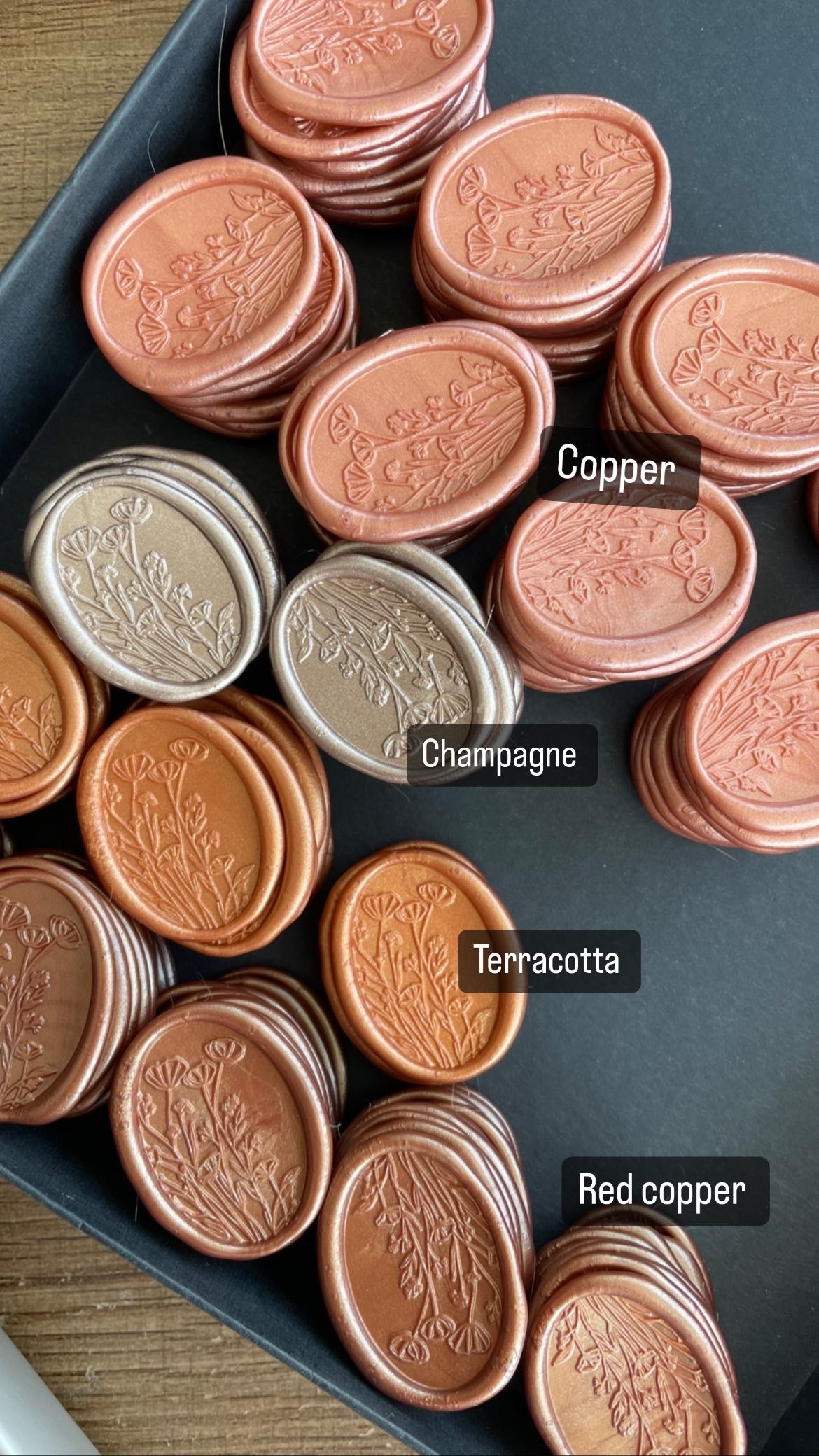 Champ sauvage - Sceaux de cire autocollants ovales - 35 pièces