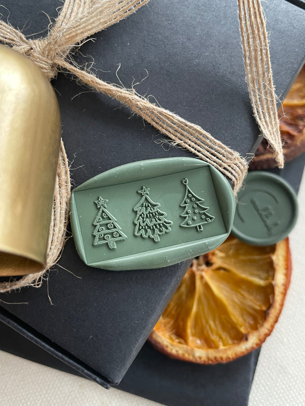 Christmas trees rectangular wax seal stamp