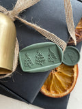 Christmas trees rectangular wax seal stamp