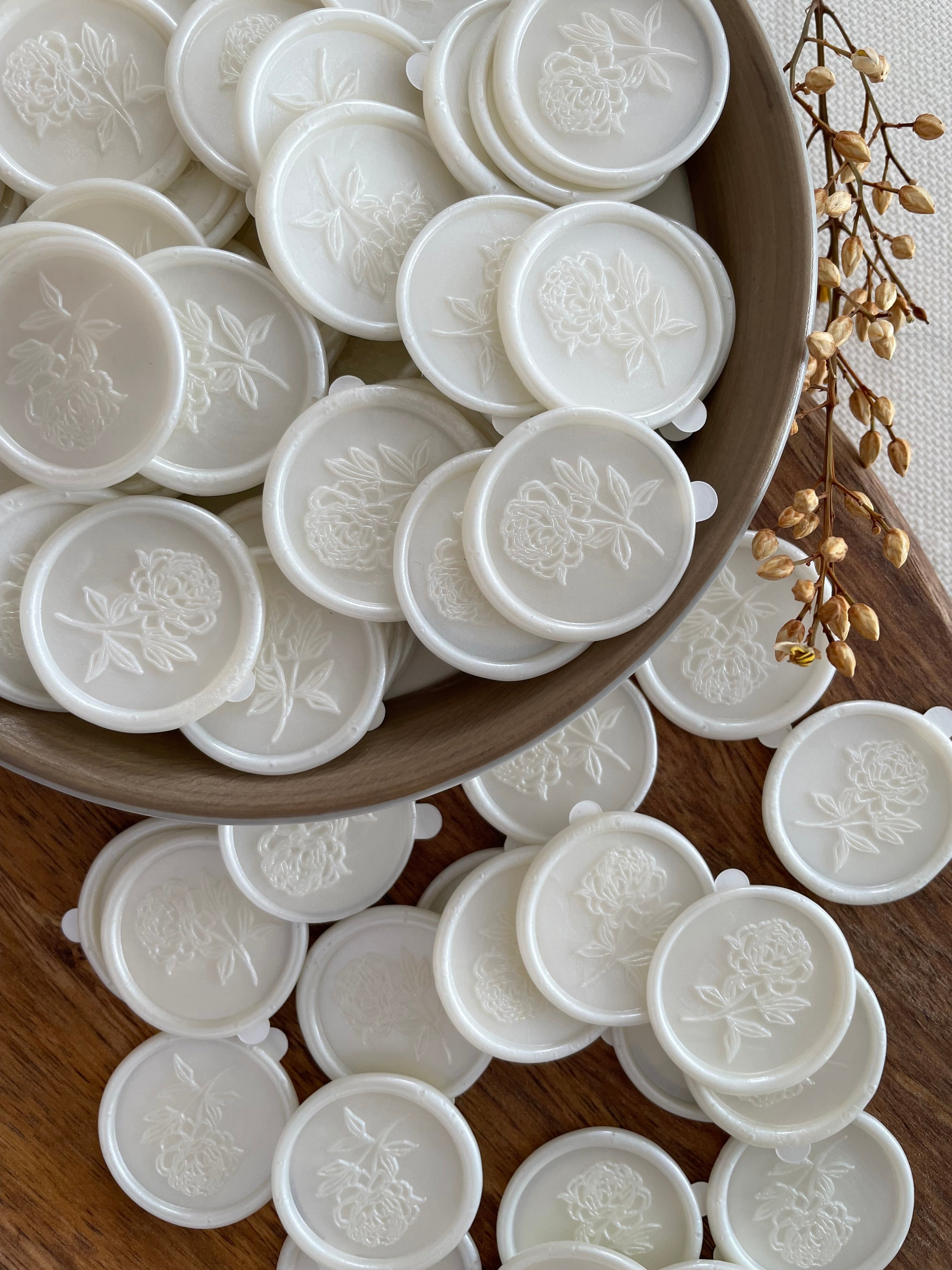 Peony - Self adhesive wax seals - 35 pcs