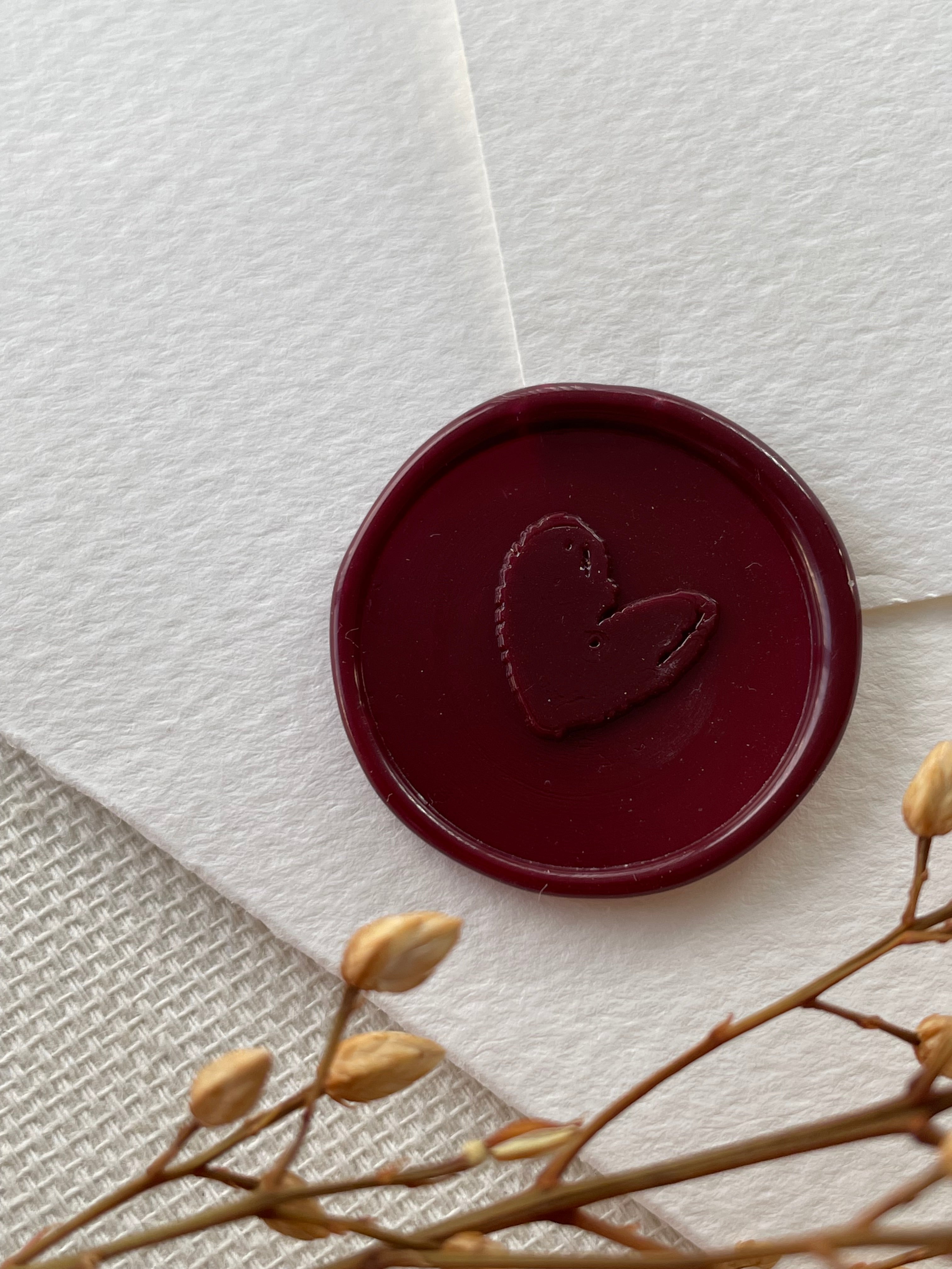 Cœurs - Sceaux de cire autocollants - 35 pièces