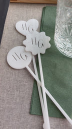 Custom Laser Cut Acrylic Drink Stirrers – Personalized Initials, Wedding Barware