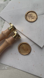 Initiales personnalisées avec petit cœur - Tampon de cire - Monogramme de mariage / Tampon de cire Leola