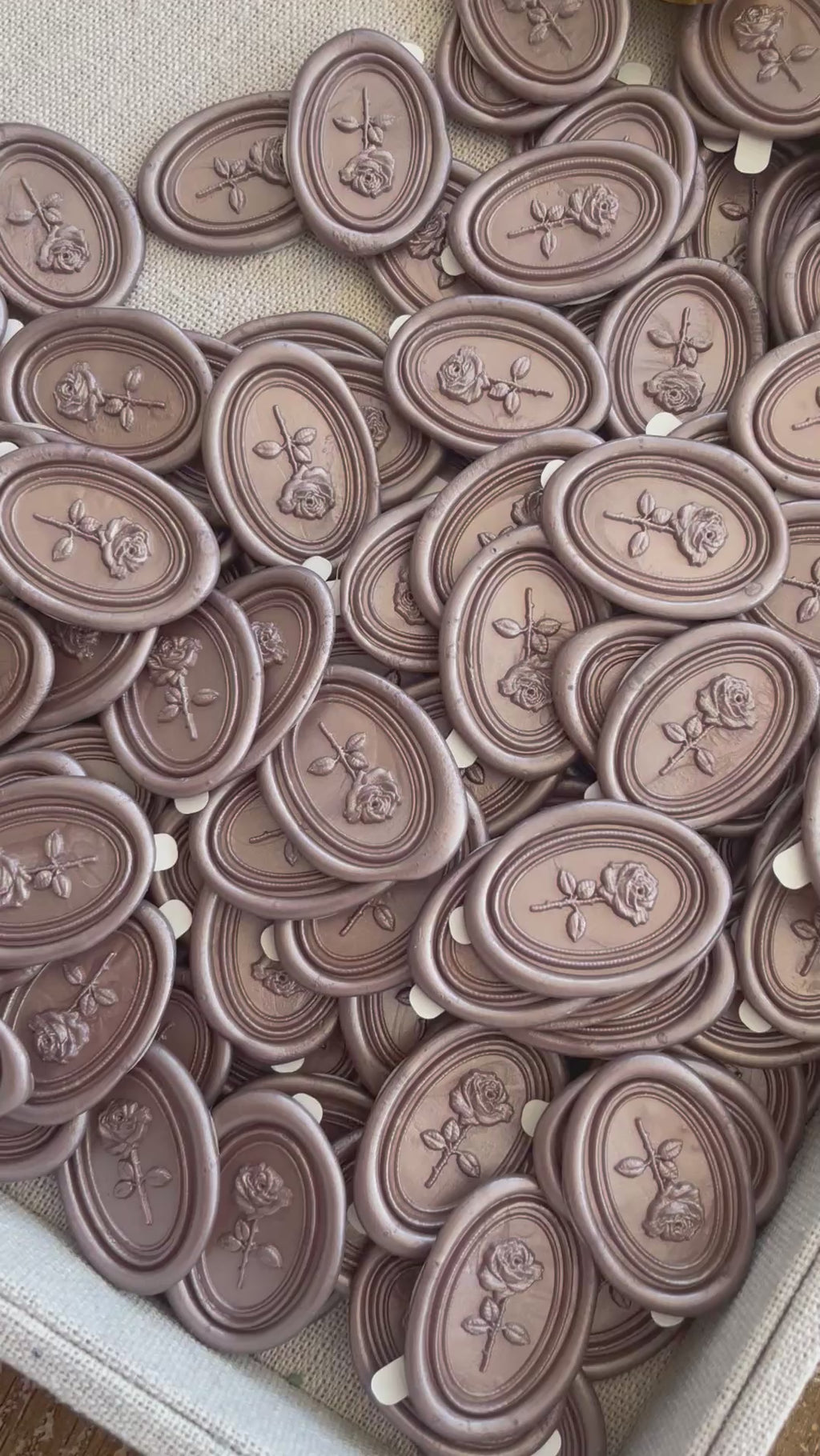 3D Rose - oval self adhesive wax seals - 35 pcs