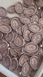 3D Rose - oval self adhesive wax seals - 35 pcs