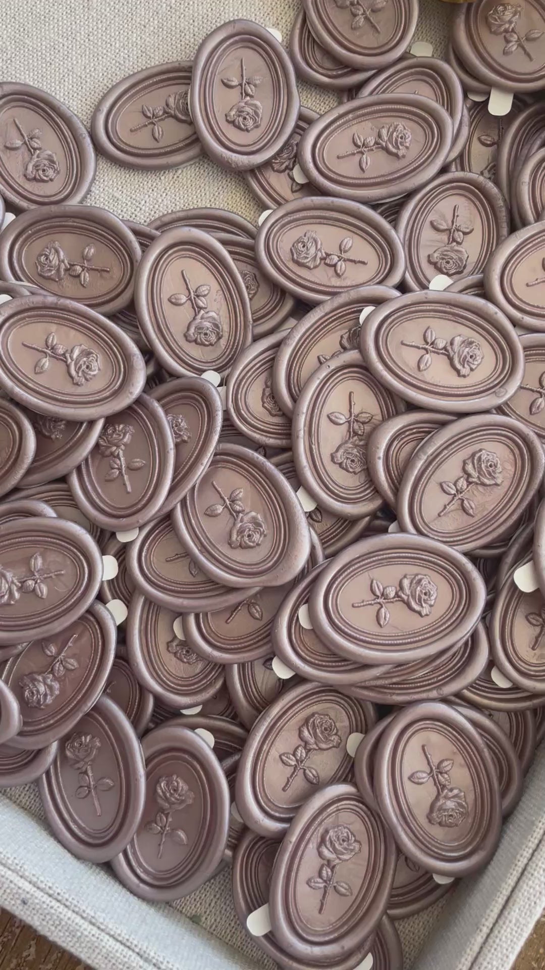 3D Rose - oval self adhesive wax seals - 35 pcs